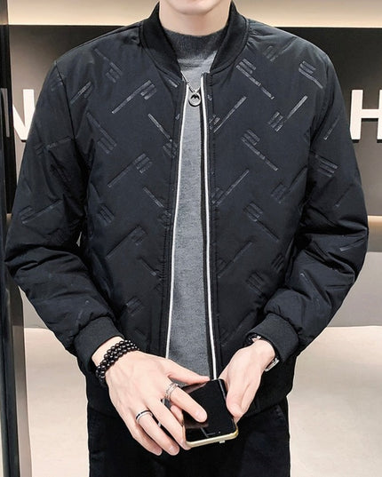 Męska kurtka przejściowa bomberka teksturowana