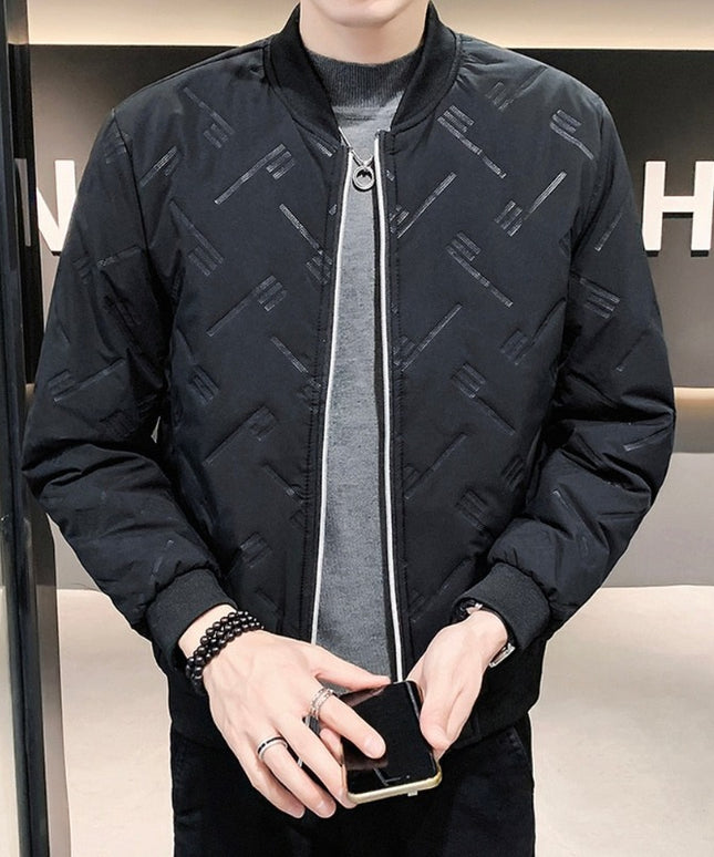 Męska kurtka przejściowa bomberka teksturowana