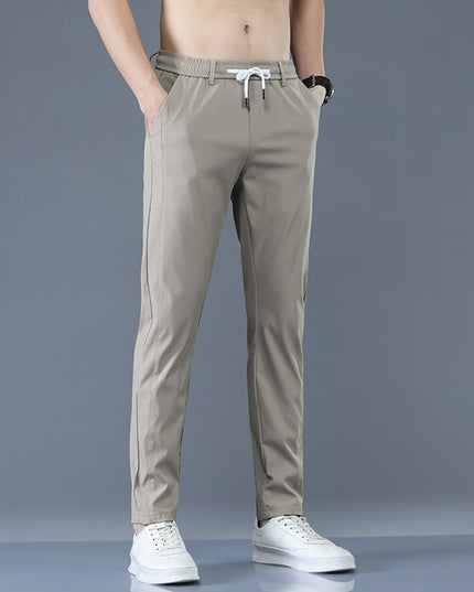 Męskie spodnie o eleganckim kroju z wiązaniem