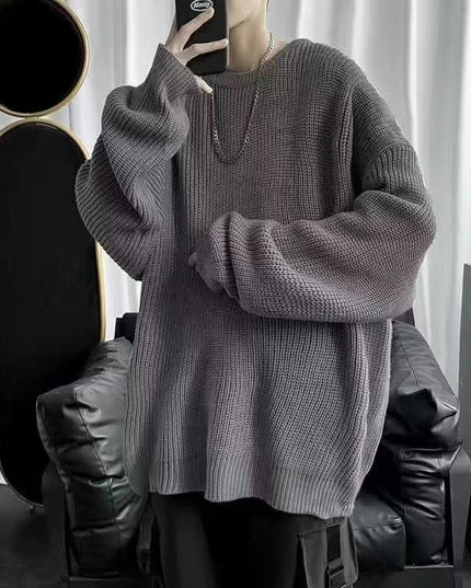 Męski sweter z dekoltem w łódkę o kroju oversize