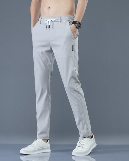 Męskie spodnie o eleganckim kroju z wiązaniem