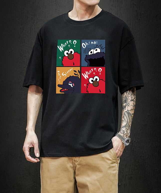 Męski T-shirt z kreskówkowym motywem