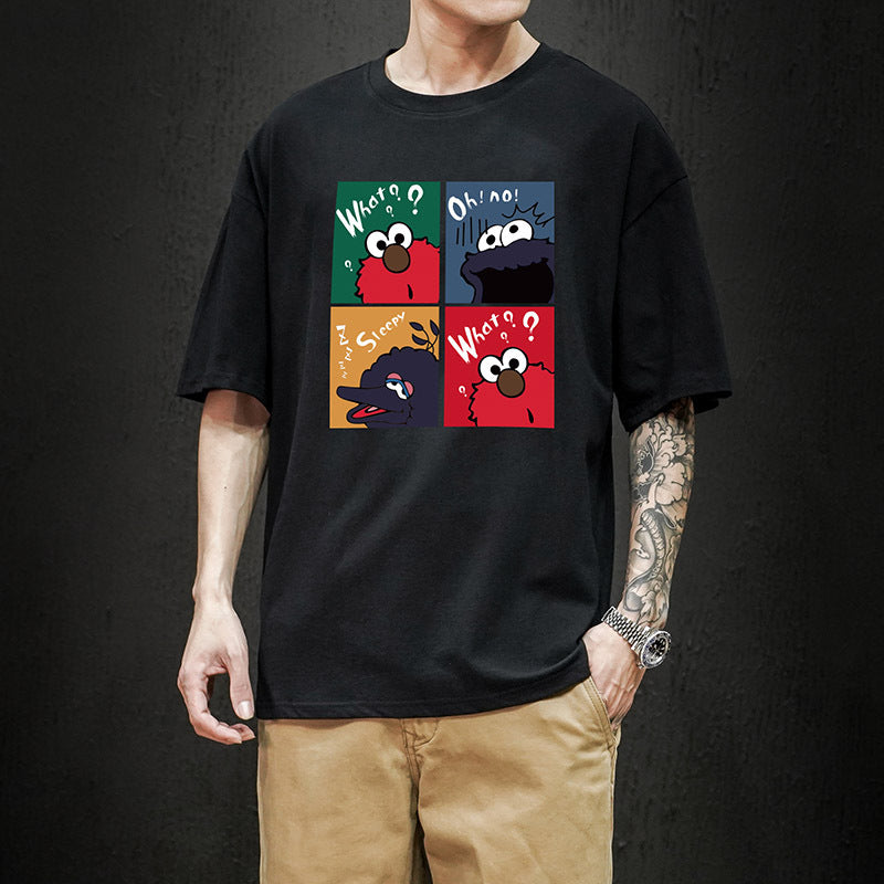 Męski T-shirt z kreskówkowym motywem