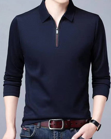 Męska koszulka z długim rękawem rozpinana typu polo