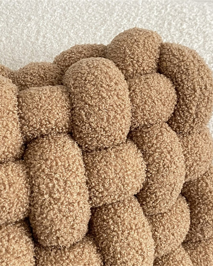 Poduszka dekoracyjna pluszowa węzeł