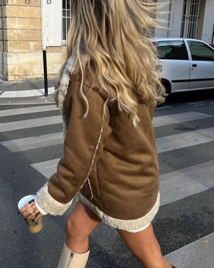 Damska kurtka zimowa pilotka z kożuszkiem