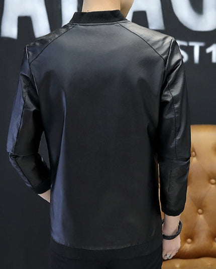 Męska kurtka przejściowa klasyczna z eko skóry