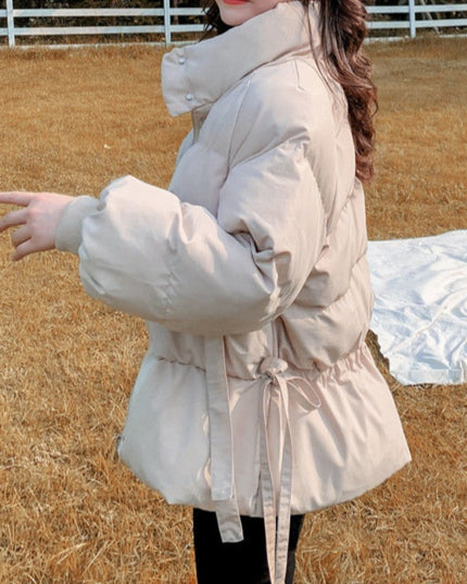 Damska kurtka zimowa z wstążkami