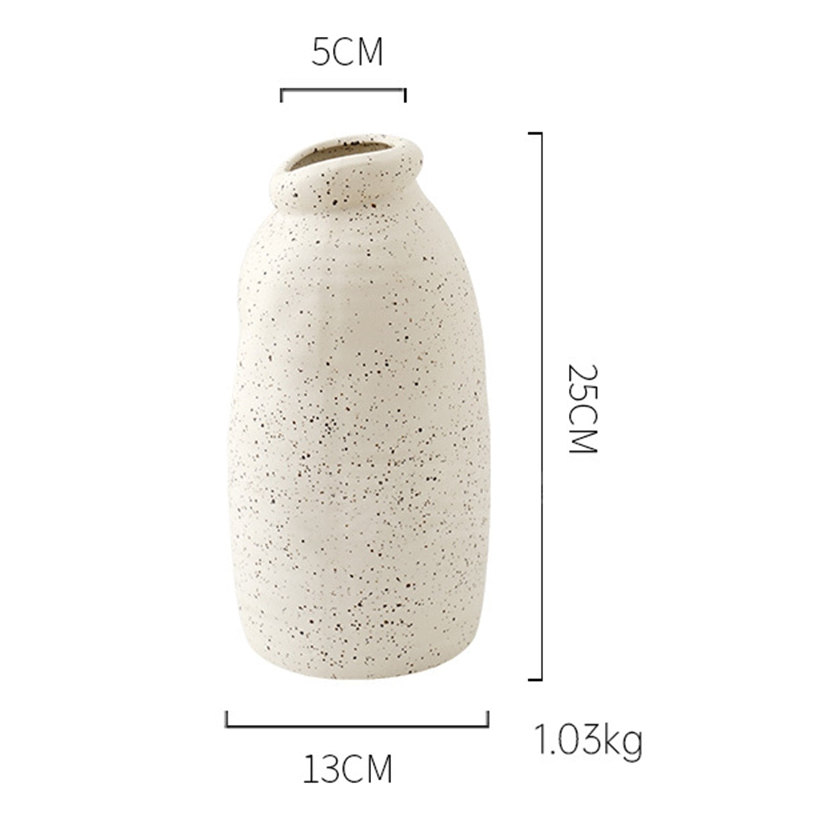 Wazon ceramiczny w jasnych kolorach w kropki