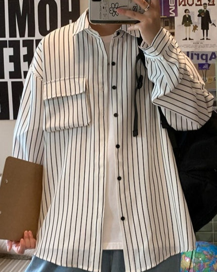 Męska koszula o kroju oversize w paski