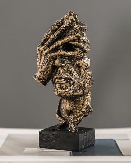 Figurka dekoracyjna rzeźba vintage motyw twarzy