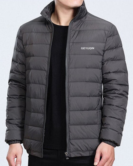 Męska kurtka zimowa pikowana ze stójką