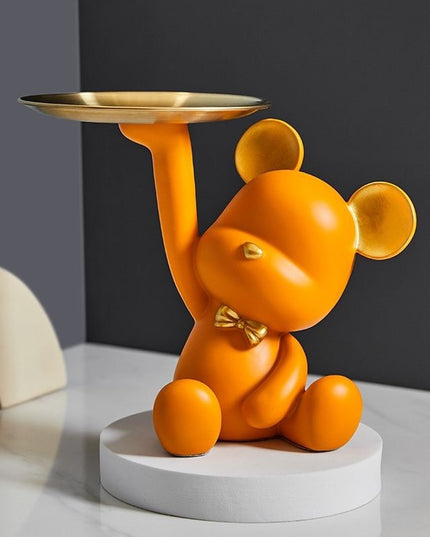 Figurka funkcjonalna w kształcie misia z tacką