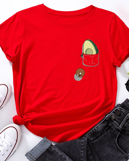 Damski T-shirt z motywem awokado