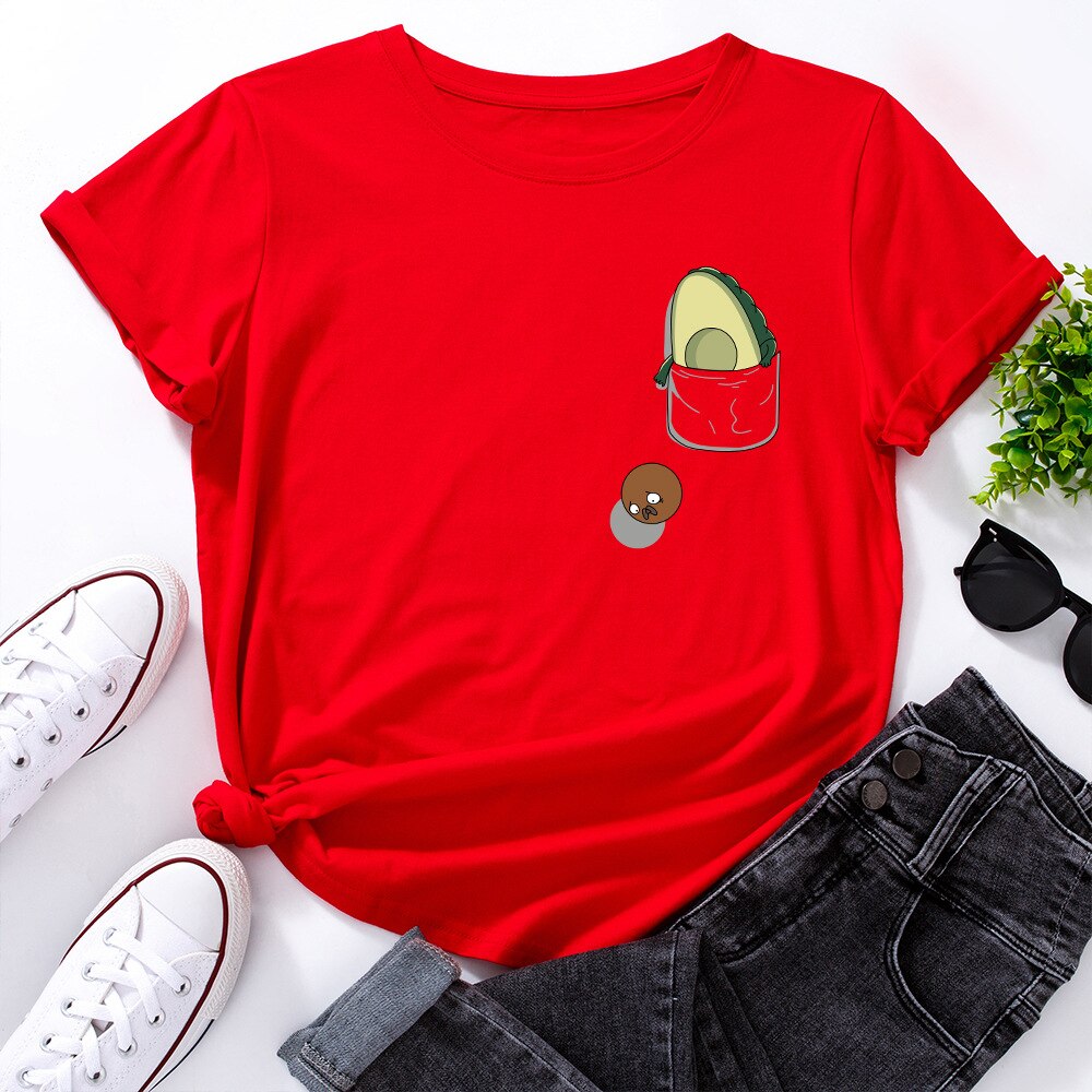 Damski T-shirt z motywem awokado