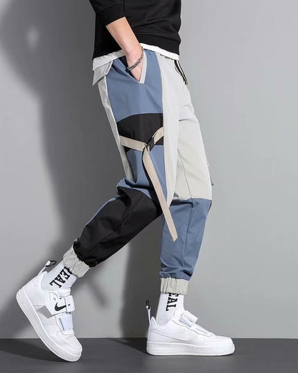 Męskie spodnie bojówki trzykolorowe