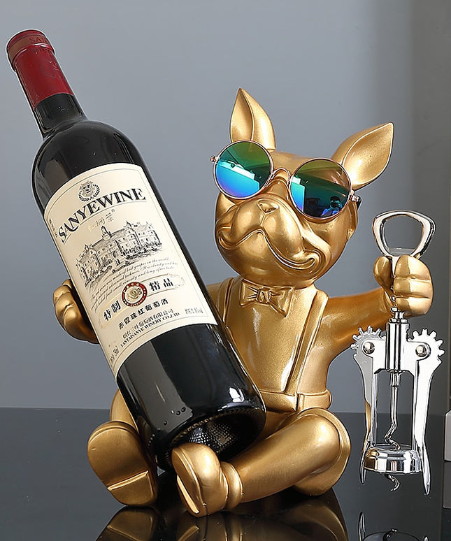 Figurka funkcjonalna buldog francuski podstawka na wino