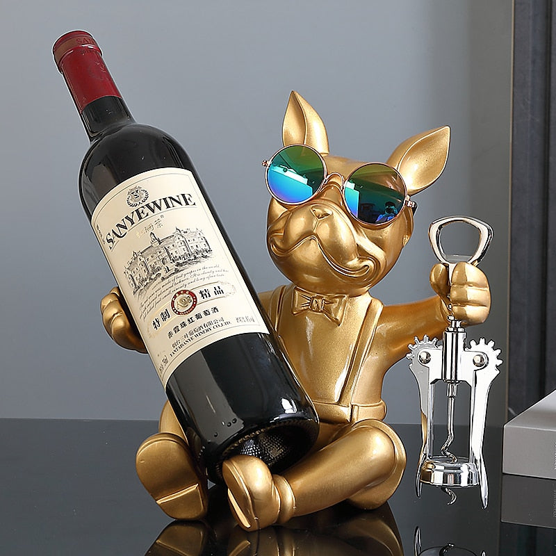 Figurka funkcjonalna buldog francuski podstawka na wino