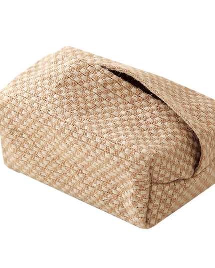 Pudełko na chusteczki tkane w brązowym kolorze