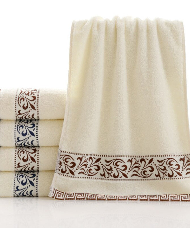Ręcznik łazienkowy kremowy ze wzorem
