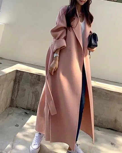 Damski płaszcz oversize długości do kostek