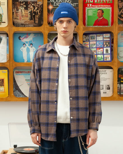 Męska koszula gładka o kroju oversize