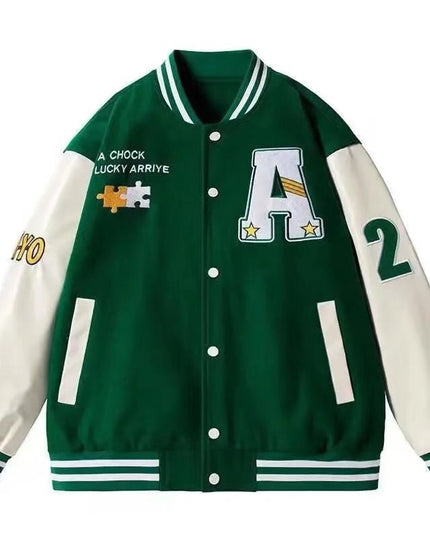 Męska kurtka przejściowa bomberka bejsbolówka z naszywkami