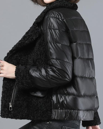 Damska kurtka zimowa z kożuszkiem