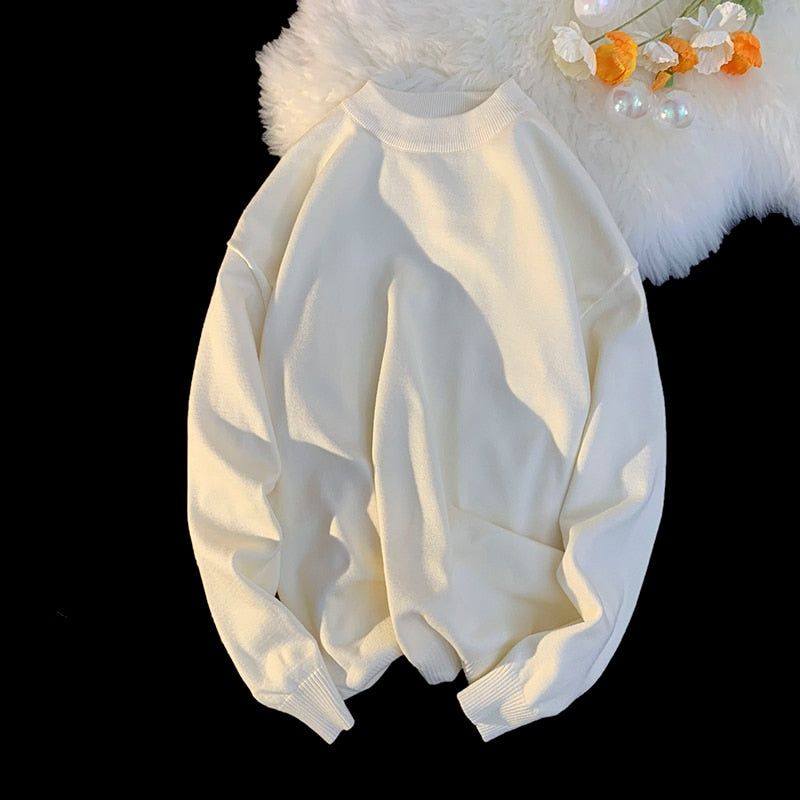 Męski sweter prążkowany z dekoltem w łódkę o kroju oversize