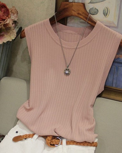 Damski top na szerokich ramiączkach w prążki