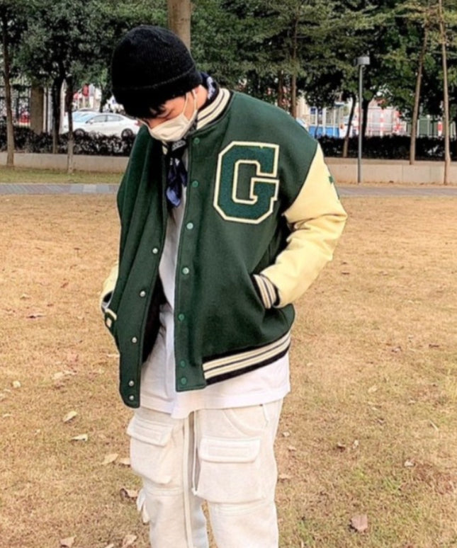 Męska kurtka przejściowa bomberka bejsbolówka o kroju oversize