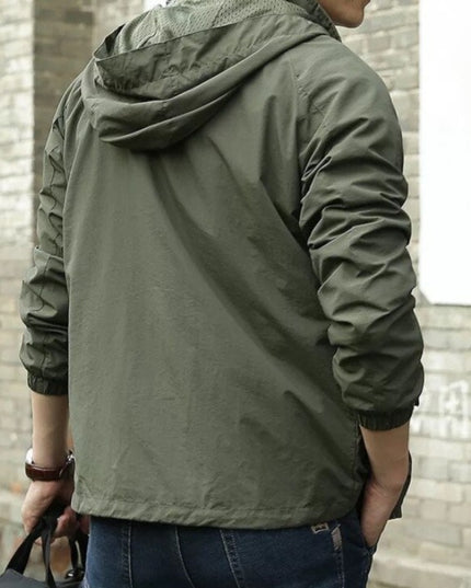 Męska kurtka przejściowa klasyczna z kapturem