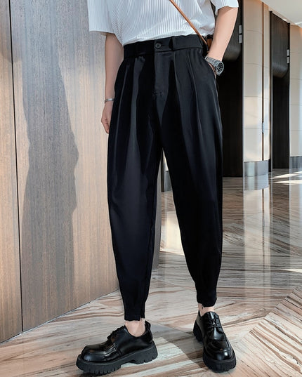 Męskie spodnie eleganckie o luźnym kroju