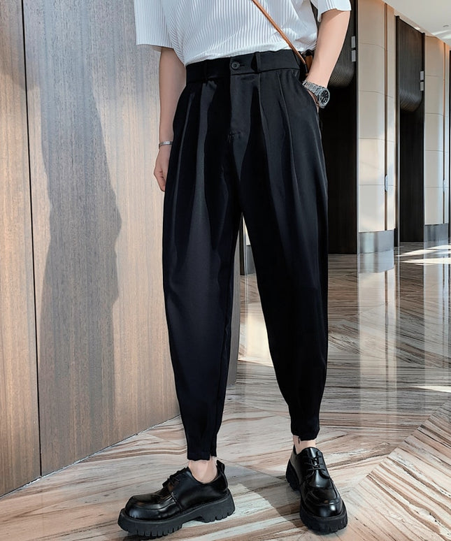 Męskie spodnie eleganckie o luźnym kroju