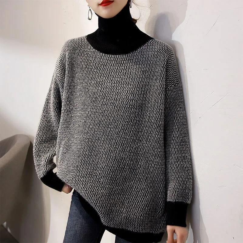 Damski sweter z golfem o kroju oversize