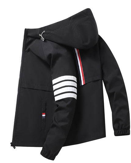 Męska kurtka przejściowa wiatrówka z kapturem