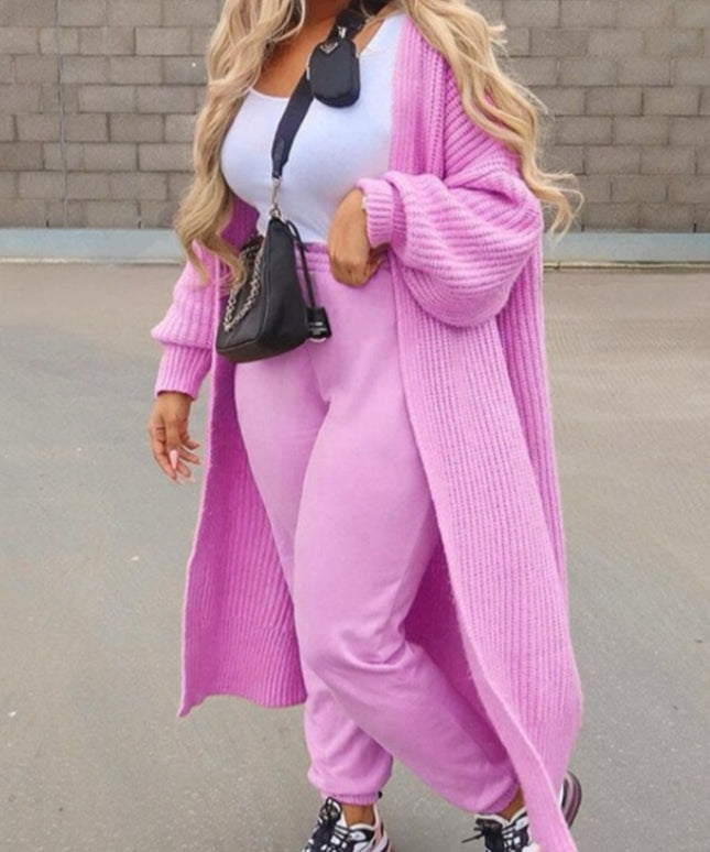 Damski długi sweter typu kardigan