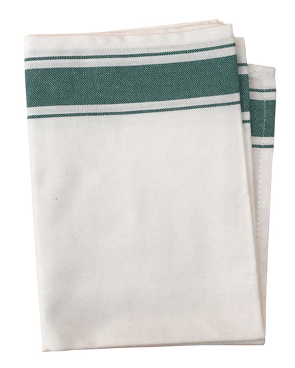 Ręcznik kuchenny ścierka biała z ozdobnym paskiem