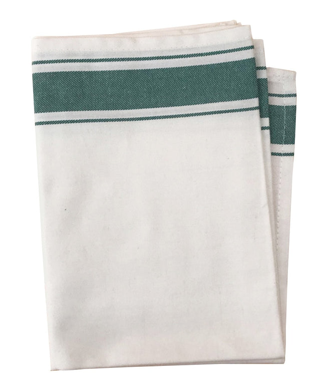 Ręcznik kuchenny ścierka biała z ozdobnym paskiem