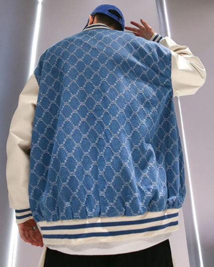 Męska kurtka przejściowa bomberka o luźnym kroju z nadrukiem