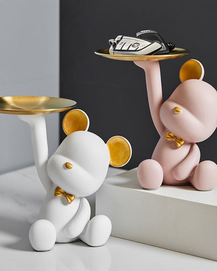 Figurka funkcjonalna w kształcie misia z tacką