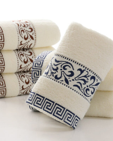 Ręcznik łazienkowy kremowy ze wzorem