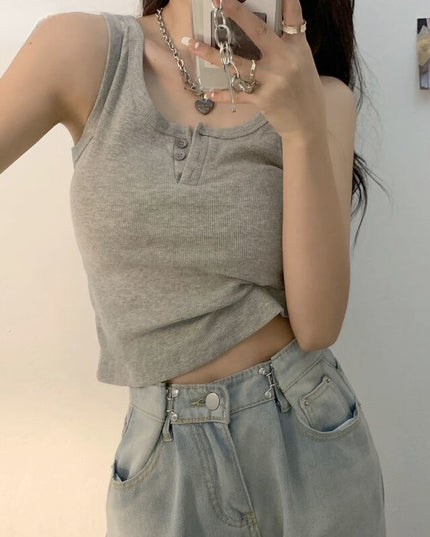 Damski top klasyczny z guzikami na dekolcie