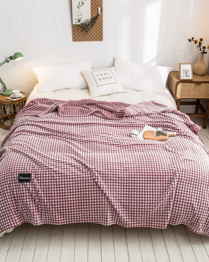 Pled z tłoczeniem w kratkę