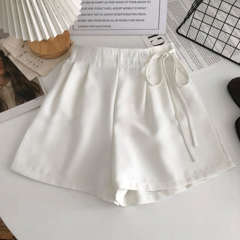 Damskie szorty elegancki z ozdobnym wiązaniem