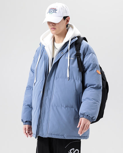 Męska kurtka zimowa ocieplana z dresowym kapturem