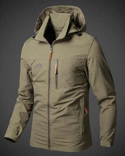 Męska kurtka przejściowa przeciwdeszczowa z kapturem