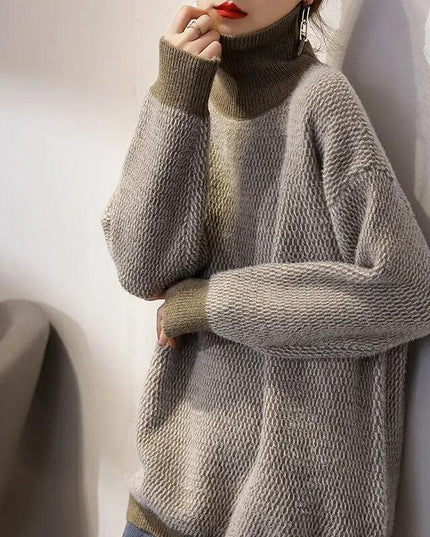 Damski sweter z golfem o kroju oversize