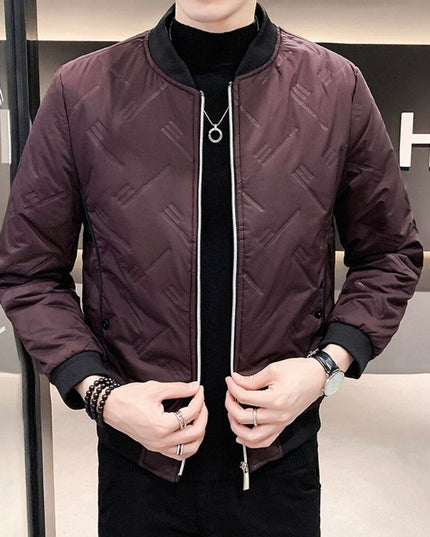 Męska kurtka przejściowa bomberka teksturowana