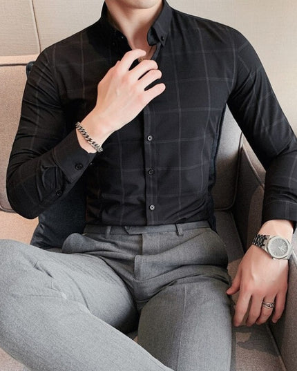 Męska koszula dopasowana w kratę